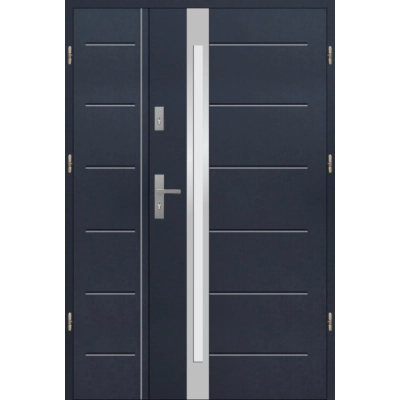 Drzwi zewnetrzne dwuskrzydłowe T41 S61 INOX antracyt 55mm